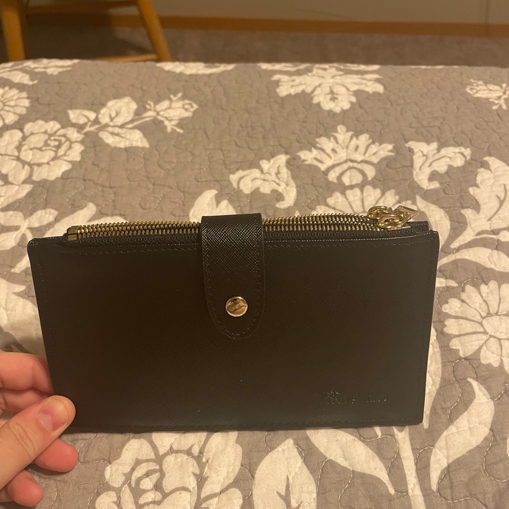 Black and gold wallet.